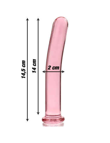 NEBULA SERIES BY IBIZA - MODELLO 8 DILDO IN VETRO BOROSILICATO ROSA 14.5 CM -O- 2 CM