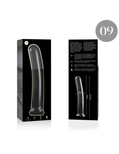 NEBULA SERIES BY IBIZA - MODELLO 9 DILDO IN VETRO BOROSILICATO TRASPARENTE 15.5 CM -O- 2.5 CM