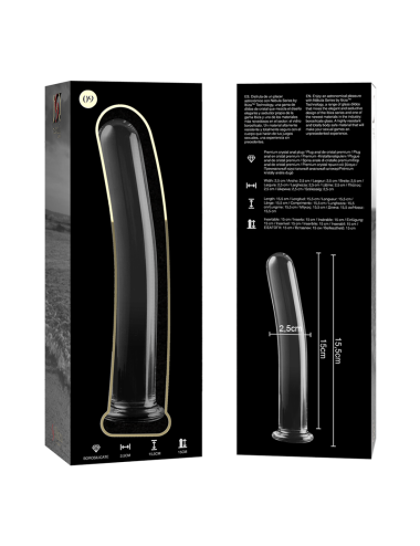 NEBULA SERIES BY IBIZA - MODELLO 9 DILDO IN VETRO BOROSILICATO TRASPARENTE 15.5 CM -O- 2.5 CM