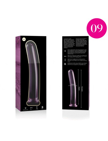 NEBULA SERIES BY IBIZA - MODELLO 9 DILDO IN VETRO BOROSILICATO ROSA 15.5 CM -O- 2.5 CM