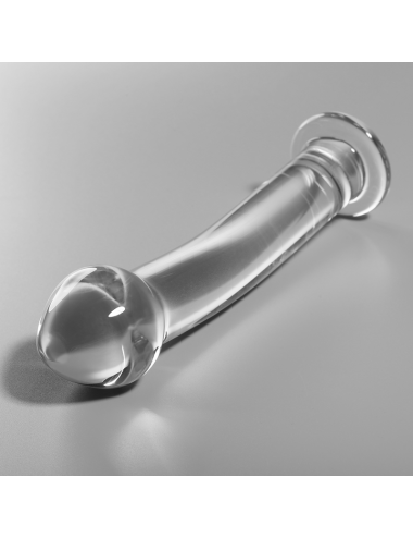 NEBULA SERIES BY IBIZA - MODELLO 11 DILDO IN VETRO BOROSILICATO TRASPARENTE 16 CM -O- 3 CM