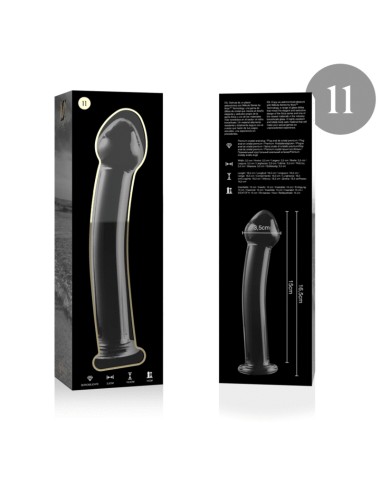 NEBULA SERIES BY IBIZA - MODELLO 11 DILDO IN VETRO BOROSILICATO TRASPARENTE 16 CM -O- 3 CM