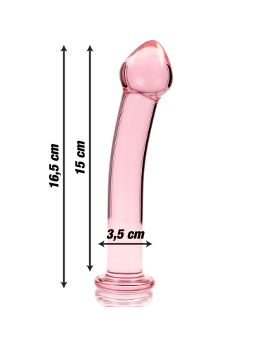 NEBULA SERIES BY IBIZA - MODELLO 11 DILDO IN VETRO BOROSILICATO ROSA 16 CM -O- 3 CM