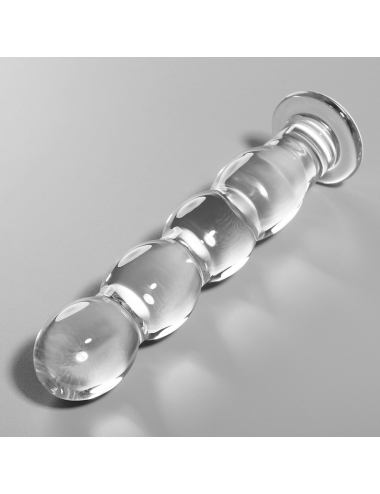 NEBULA SERIES BY IBIZA - MODELLO 10 DILDO IN VETRO BOROSILICATO TRASPARENTE 16.5 CM -O- 3.5 CM