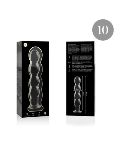 NEBULA SERIES BY IBIZA - MODELLO 10 DILDO IN VETRO BOROSILICATO TRASPARENTE 16.5 CM -O- 3.5 CM