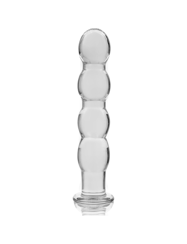 NEBULA SERIES BY IBIZA - MODELLO 10 DILDO IN VETRO BOROSILICATO TRASPARENTE 16.5 CM -O- 3.5 CM