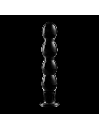 NEBULA SERIES BY IBIZA - MODELLO 10 DILDO IN VETRO BOROSILICATO TRASPARENTE 16.5 CM -O- 3.5 CM