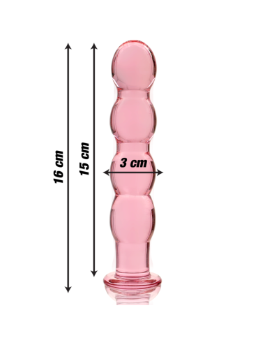 NEBULA SERIES BY IBIZA - MODELLO 10 DILDO IN VETRO BOROSILICATO ROSA 16.5 CM -O- 3.5 CM