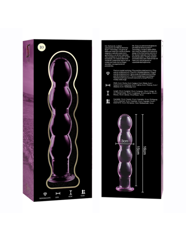 NEBULA SERIES BY IBIZA - MODELLO 10 DILDO IN VETRO BOROSILICATO ROSA 16.5 CM -O- 3.5 CM