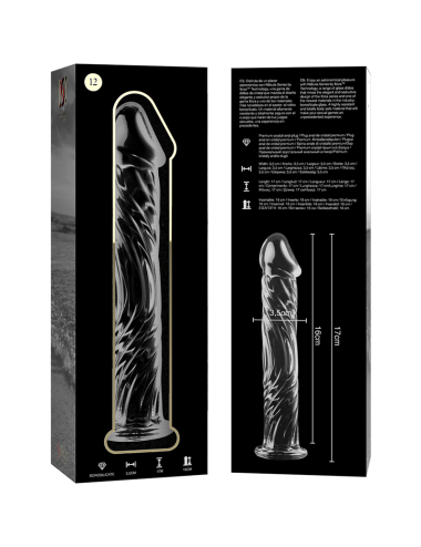 NEBULA SERIES BY IBIZA - MODELLO 12 DILDO IN VETRO BOROSILICATO TRASPARENTE 17 CM -O- 3.5 CM