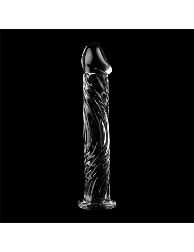 NEBULA SERIES BY IBIZA - MODELLO 12 DILDO IN VETRO BOROSILICATO TRASPARENTE 17 CM -O- 3.5 CM