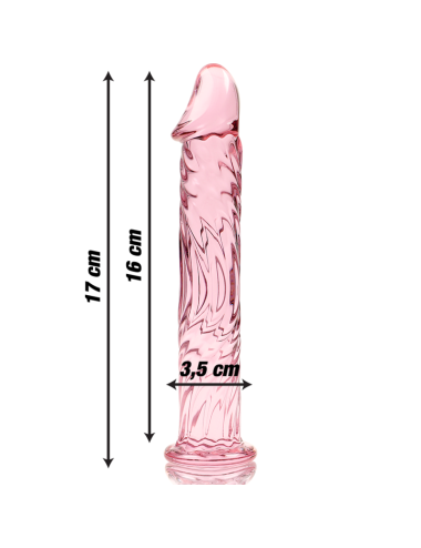 NEBULA SERIES BY IBIZA - MODELLO 12 DILDO IN VETRO BOROSILICATO ROSA 17 CM -O- 3.5 CM