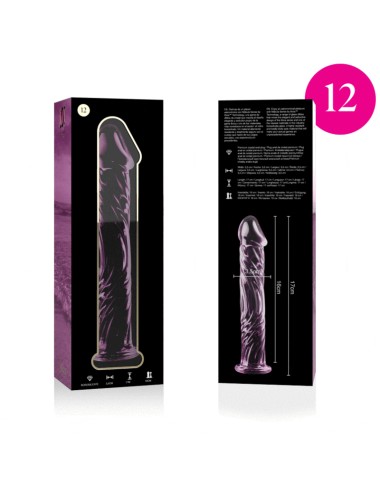 NEBULA SERIES BY IBIZA - MODELLO 12 DILDO IN VETRO BOROSILICATO ROSA 17 CM -O- 3.5 CM