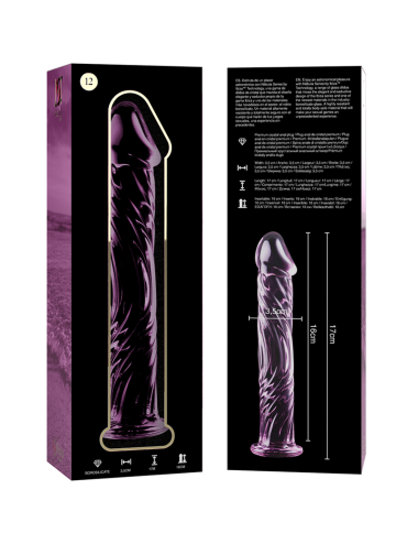 NEBULA SERIES BY IBIZA - MODELLO 12 DILDO IN VETRO BOROSILICATO ROSA 17 CM -O- 3.5 CM