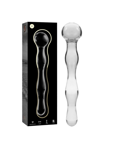 NEBULA SERIES BY IBIZA - MODELLO 13 DILDO IN VETRO BOROSILICATO TRASPARENTE 18 CM -O- 3.5 CM