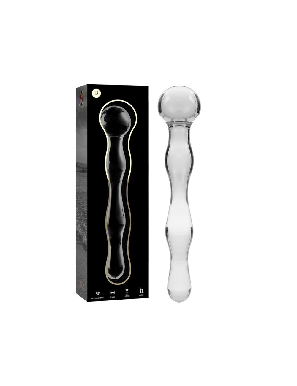 NEBULA SERIES BY IBIZA - MODELLO 13 DILDO IN VETRO BOROSILICATO TRASPARENTE 18 CM -O- 3.5 CM NEBULA SERIES BY IBIZA - MODELLO 13 DILDO IN VETRO BOROSILICATO TRASPARENTE 18 CM -O- 3.5 CM