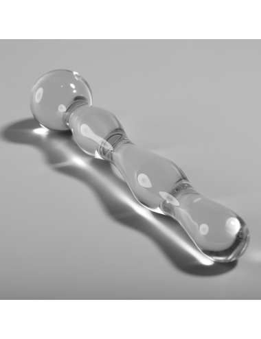 NEBULA SERIES BY IBIZA - MODELLO 13 DILDO IN VETRO BOROSILICATO TRASPARENTE 18 CM -O- 3.5 CM