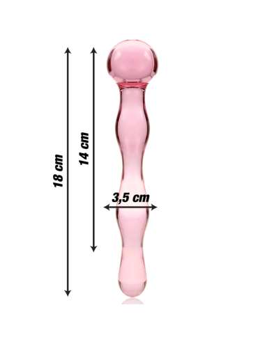 NEBULA SERIES BY IBIZA - MODELLO 13 DILDO IN VETRO BOROSILICATO ROSA 18 CM -O- 3.5 CM
