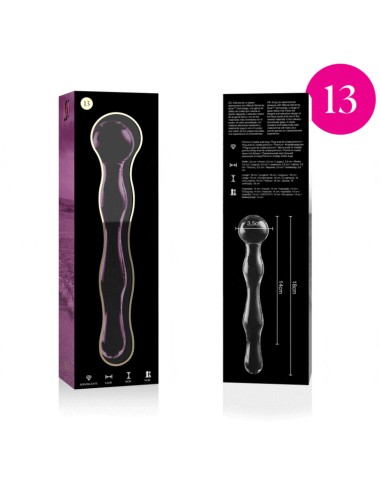 NEBULA SERIES BY IBIZA - MODELLO 13 DILDO IN VETRO BOROSILICATO ROSA 18 CM -O- 3.5 CM