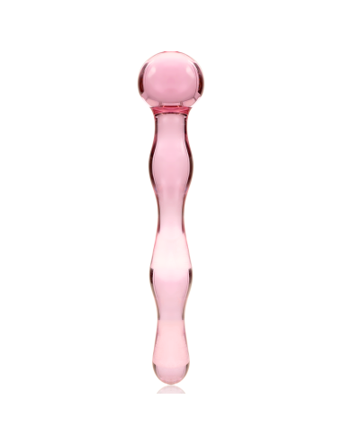 NEBULA SERIES BY IBIZA - MODELLO 13 DILDO IN VETRO BOROSILICATO ROSA 18 CM -O- 3.5 CM