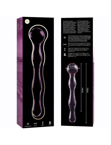 NEBULA SERIES BY IBIZA - MODELLO 13 DILDO IN VETRO BOROSILICATO ROSA 18 CM -O- 3.5 CM