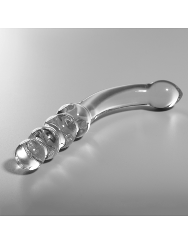 NEBULA SERIES BY IBIZA - MODELLO 14 DILDO IN VETRO BOROSILICATO TRASPARENTE 18.5 CM -O- 3 CM