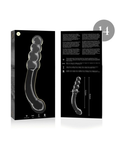 NEBULA SERIES BY IBIZA - MODELLO 14 DILDO IN VETRO BOROSILICATO TRASPARENTE 18.5 CM -O- 3 CM
