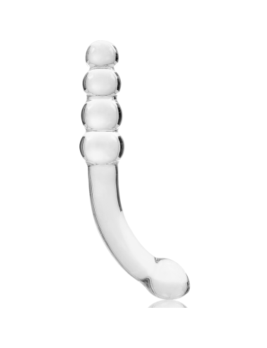 NEBULA SERIES BY IBIZA - MODELLO 14 DILDO IN VETRO BOROSILICATO TRASPARENTE 18.5 CM -O- 3 CM
