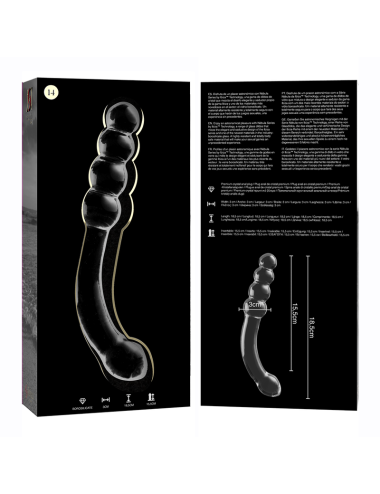 NEBULA SERIES BY IBIZA - MODELLO 14 DILDO IN VETRO BOROSILICATO TRASPARENTE 18.5 CM -O- 3 CM