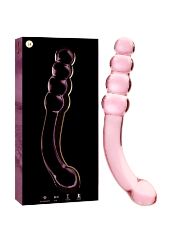 NEBULA SERIES BY IBIZA - MODELLO 14 DILDO IN VETRO BOROSILICATO ROSA 18.5 CM -O- 3 CM