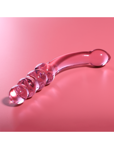 NEBULA SERIES BY IBIZA - MODELLO 14 DILDO IN VETRO BOROSILICATO ROSA 18.5 CM -O- 3 CM