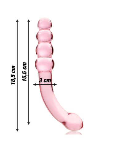 NEBULA SERIES BY IBIZA - MODELLO 14 DILDO IN VETRO BOROSILICATO ROSA 18.5 CM -O- 3 CM