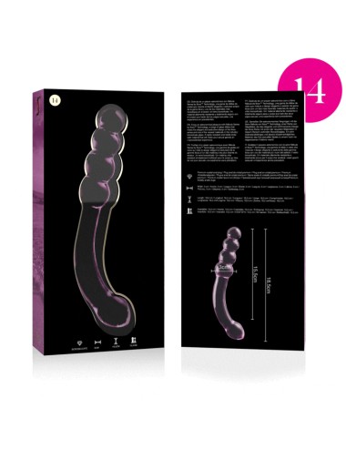 NEBULA SERIES BY IBIZA - MODELLO 14 DILDO IN VETRO BOROSILICATO ROSA 18.5 CM -O- 3 CM