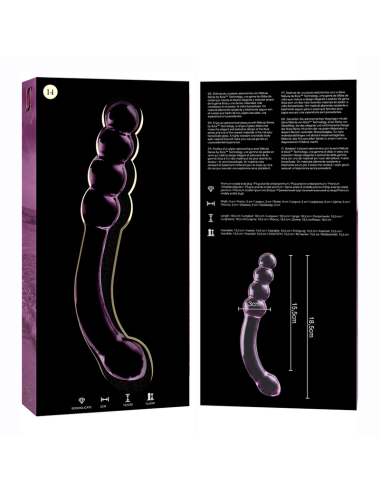 NEBULA SERIES BY IBIZA - MODELLO 14 DILDO IN VETRO BOROSILICATO ROSA 18.5 CM -O- 3 CM