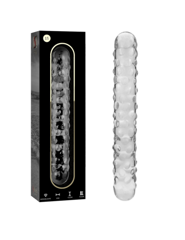 NEBULA SERIES BY IBIZA - MODELLO 15 DILDO IN VETRO BOROSILICATO TRASPARENTE 18.5 CM -O- 3 CM