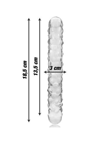 NEBULA SERIES BY IBIZA - MODELLO 15 DILDO IN VETRO BOROSILICATO TRASPARENTE 18.5 CM -O- 3 CM