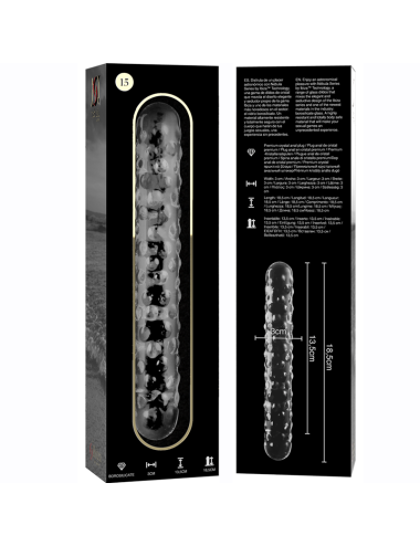 NEBULA SERIES BY IBIZA - MODELLO 15 DILDO IN VETRO BOROSILICATO TRASPARENTE 18.5 CM -O- 3 CM