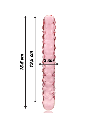 NEBULA SERIES BY IBIZA - MODELLO 15 DILDO IN VETRO BOROSILICATO ROSA 18.5 CM -O- 3 CM