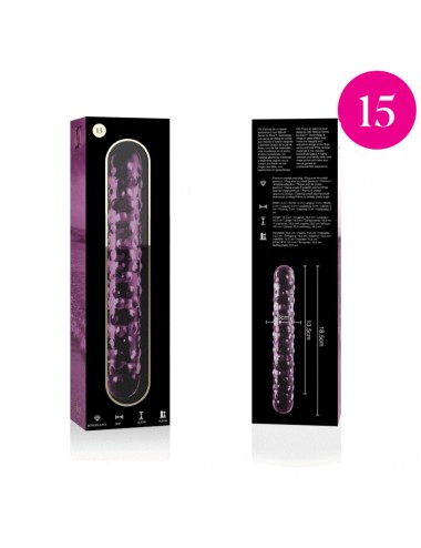 NEBULA SERIES BY IBIZA - MODELLO 15 DILDO IN VETRO BOROSILICATO ROSA 18.5 CM -O- 3 CM