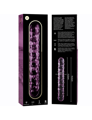 NEBULA SERIES BY IBIZA - MODELLO 15 DILDO IN VETRO BOROSILICATO ROSA 18.5 CM -O- 3 CM
