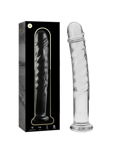 NEBULA SERIES BY IBIZA - MODELLO 16 DILDO IN VETRO BOROSILICATO TRASPARENTE 18.5 CM -O- 3 CM