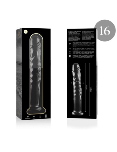 NEBULA SERIES BY IBIZA - MODELLO 16 DILDO IN VETRO BOROSILICATO TRASPARENTE 18.5 CM -O- 3 CM