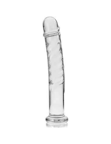 NEBULA SERIES BY IBIZA - MODELLO 16 DILDO IN VETRO BOROSILICATO TRASPARENTE 18.5 CM -O- 3 CM