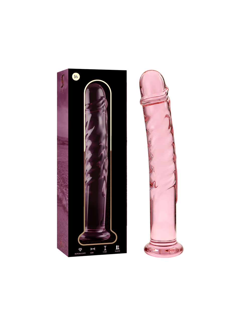 NEBULA SERIES BY IBIZA - MODELLO 16 DILDO IN VETRO BOROSILICATO ROSA 18.5 CM -O- 3 CM NEBULA SERIES BY IBIZA - MODELLO 16 DILDO IN VETRO BOROSILICATO ROSA 18.5 CM -O- 3 CM