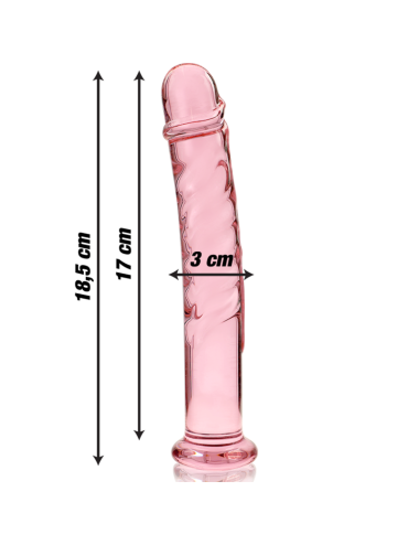 NEBULA SERIES BY IBIZA - MODELLO 16 DILDO IN VETRO BOROSILICATO ROSA 18.5 CM -O- 3 CM