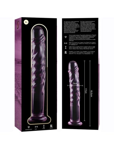 NEBULA SERIES BY IBIZA - MODELLO 16 DILDO IN VETRO BOROSILICATO ROSA 18.5 CM -O- 3 CM