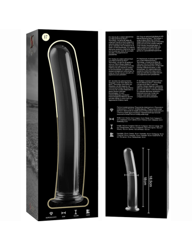 NEBULA SERIES BY IBIZA - MODELLO 17 DILDO IN VETRO BOROSILICATO TRASPARENTE 18.5 CM -O- 3 CM