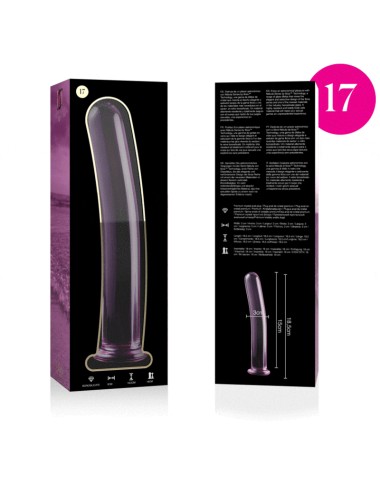 NEBULA SERIES BY IBIZA - MODELLO 17 DILDO IN VETRO BOROSILICATO ROSA 18.5 CM -O- 3 CM