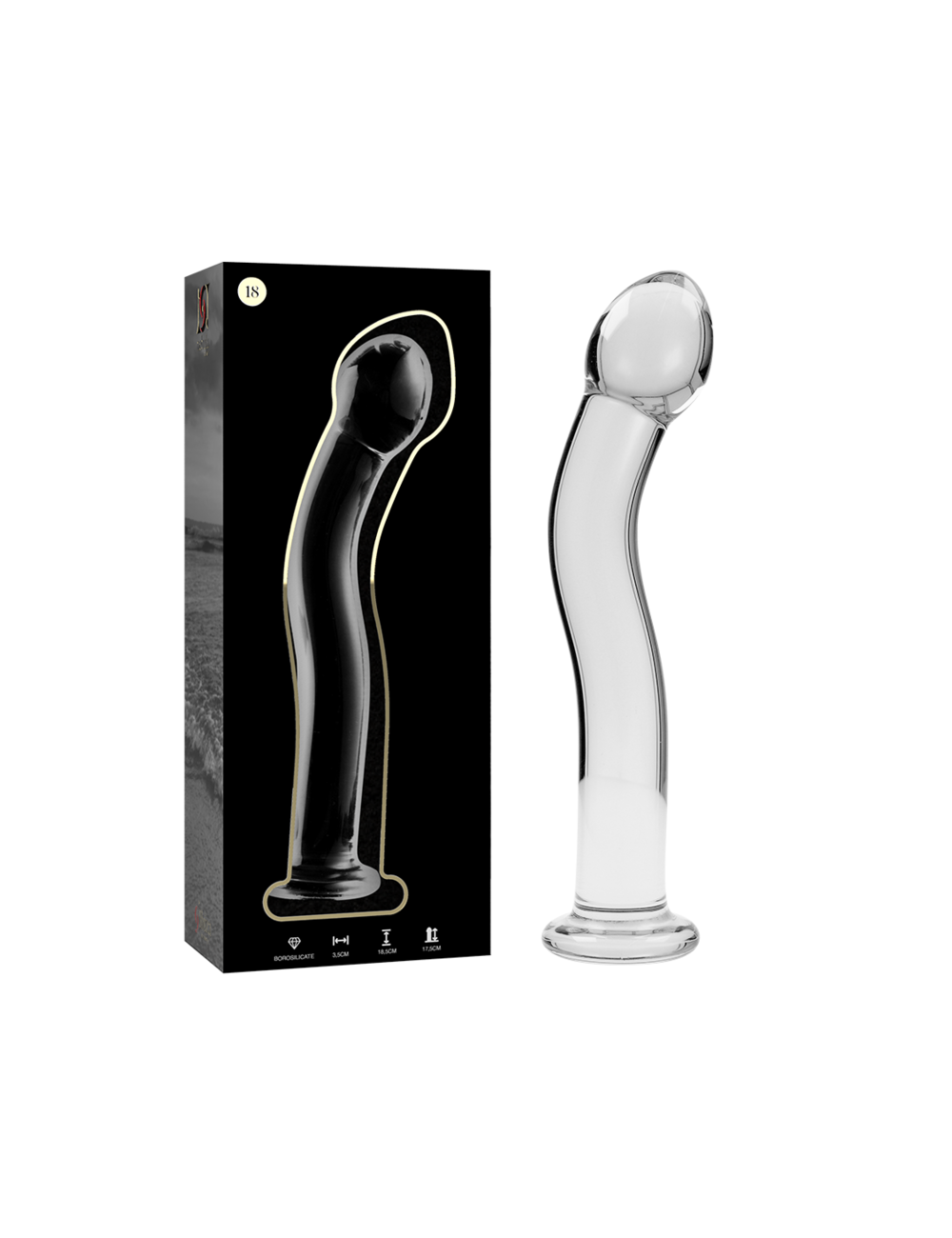 NEBULA SERIES BY IBIZA - MODELLO 18 DILDO IN VETRO BOROSILICATO TRASPARENTE 18.5 CM -O- 3.5 CM NEBULA SERIES BY IBIZA - MODELLO 18 DILDO IN VETRO BOROSILICATO TRASPARENTE 18.5 CM -O- 3.5 CM