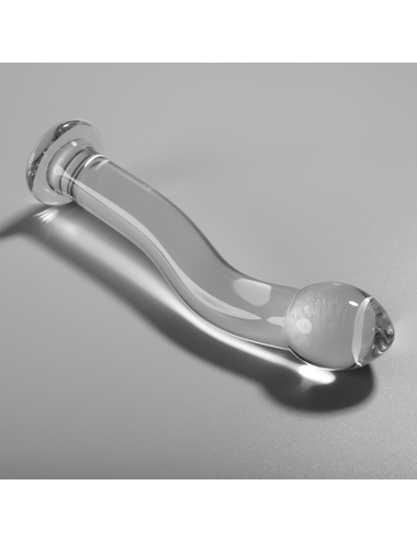 NEBULA SERIES BY IBIZA - MODELLO 18 DILDO IN VETRO BOROSILICATO TRASPARENTE 18.5 CM -O- 3.5 CM